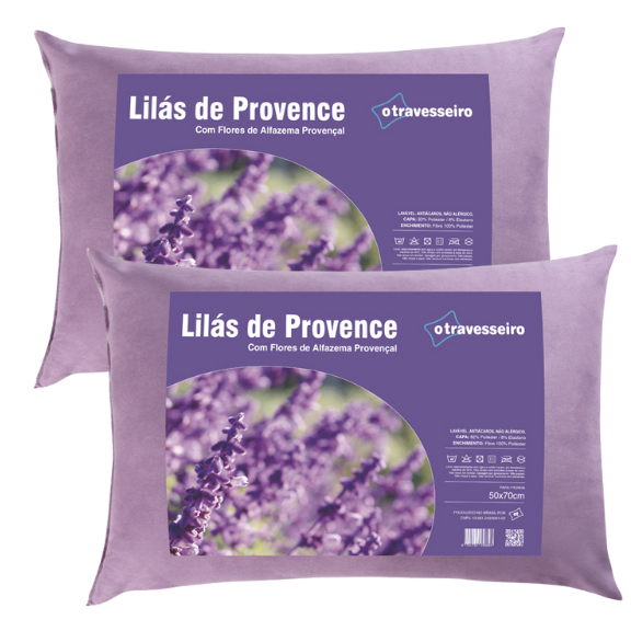 Kit 2 Travesseiro Antialergico com Aromaterapia Lavanda 50x70 Toque Aveludado Ajuda na Insônia e Ansiedade