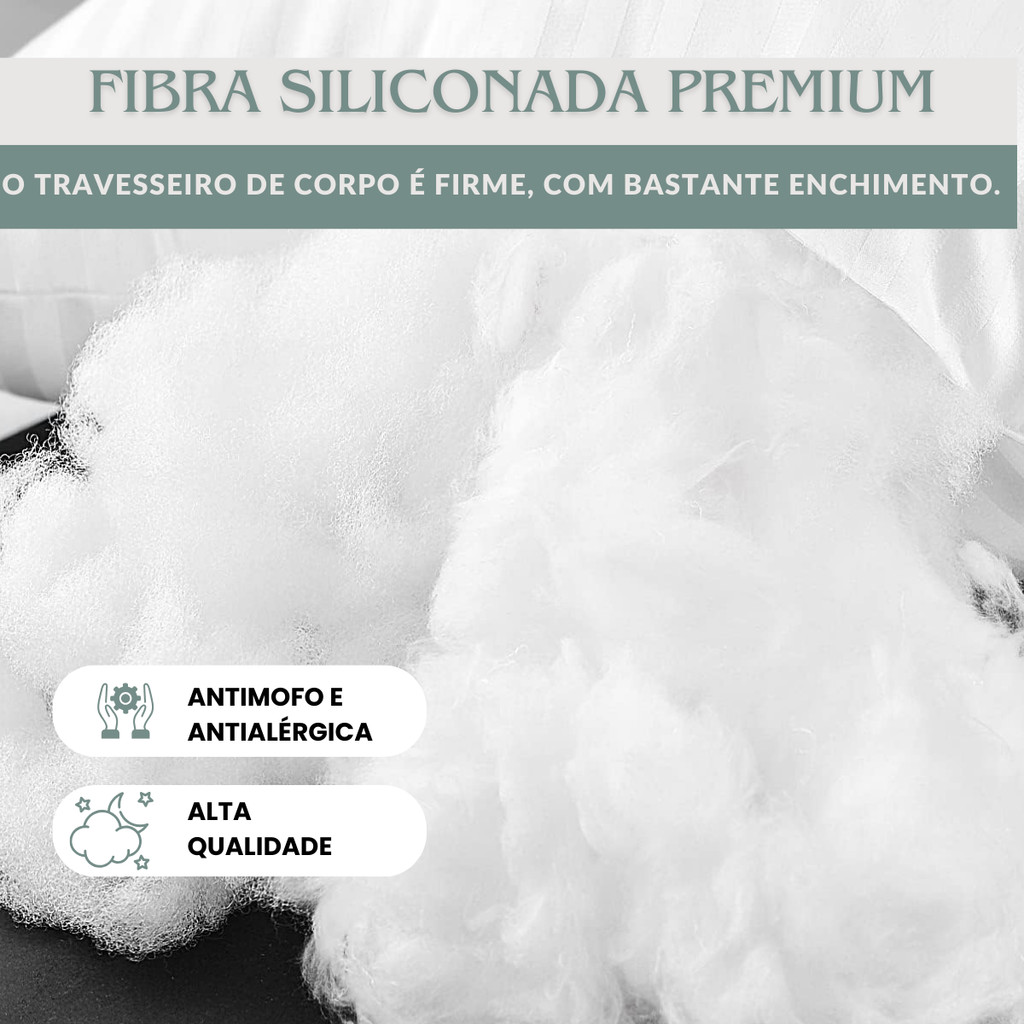 Travesseiro De Corpo Antialérgico Gigante Com Zíper 1,35m x 40cm 300 Fios Fibra Siliconada Xuxão