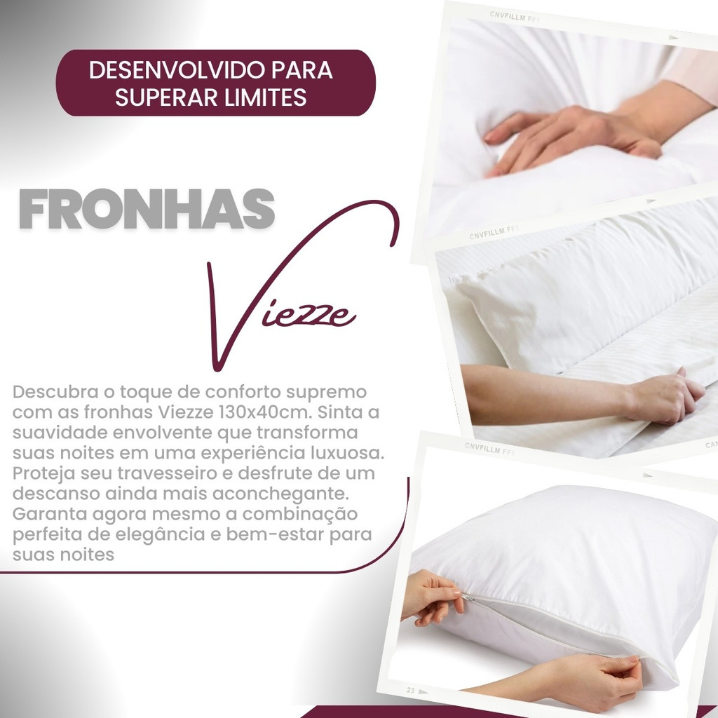 Kit 02 Fronha Travesseiro De Corpo/ Xuxão C/ Zipper 130x40cm