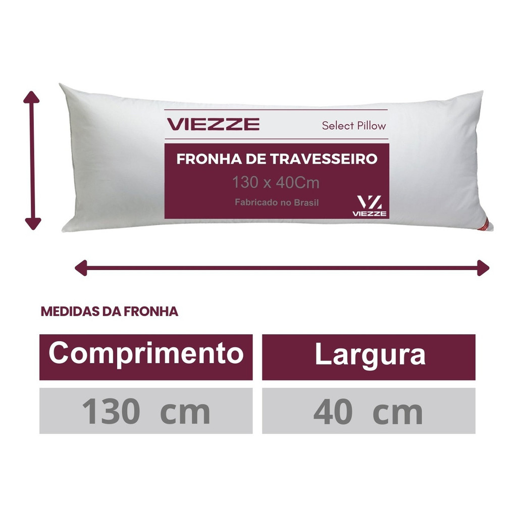 Kit 02 Fronha Travesseiro De Corpo/ Xuxão C/ Zipper 130x40cm