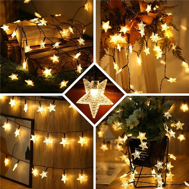 Luminária com usb Cordão Fio De Luz 20 Estrelas 4 Metros Led Decoração Natal