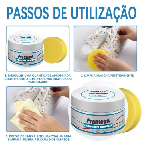 Limpador de Tênis Branco + Esponja Brinde