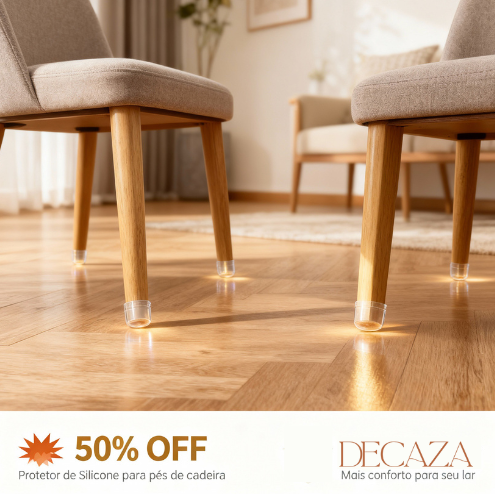 Protetor de Silicone para Pés de Cadeira Redondo, Quadrado e Irregular 3x3cm - ÚLTIMAS UNIDADES!
