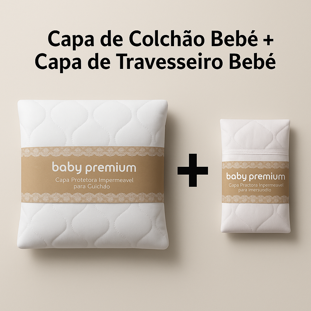 Protetor Impermeável para Colchão Berço + Protetor de Travesseiro Bebê Premium