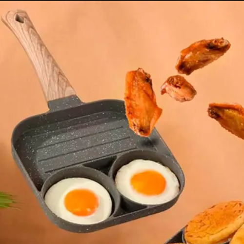 Frigideira Antiaderente 3 em 1 com Divisórias