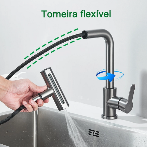 Torneira Misturador Flexível em Cascata