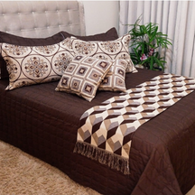 Kit Cobre Leito Leve & Chic com Franja Decorativa 2,60m x 2,50m