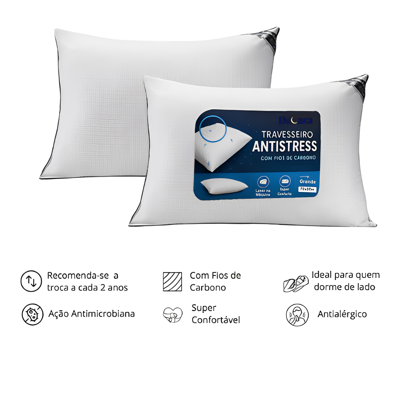 Kit 02 Travesseiros Antistress Tech 50x70cm