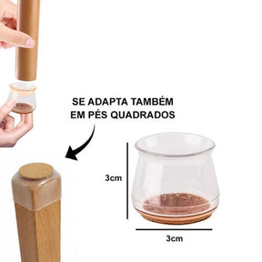 Protetor de Silicone para Pés de Cadeira Redondo, Quadrado e Irregular 3x3cm - ÚLTIMAS UNIDADES!