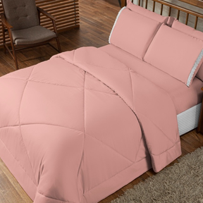 Jogo de Cama Kit 3 Peças com Bordado Inglês - Elegance