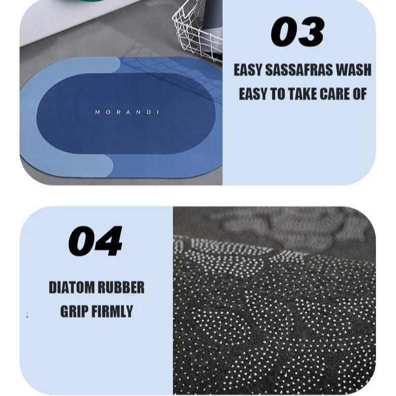kit Tapete para Banheiro de Secagem Rápida e Super Absorvente - Ideal para Chuveiro, Cozinha e Varanda
