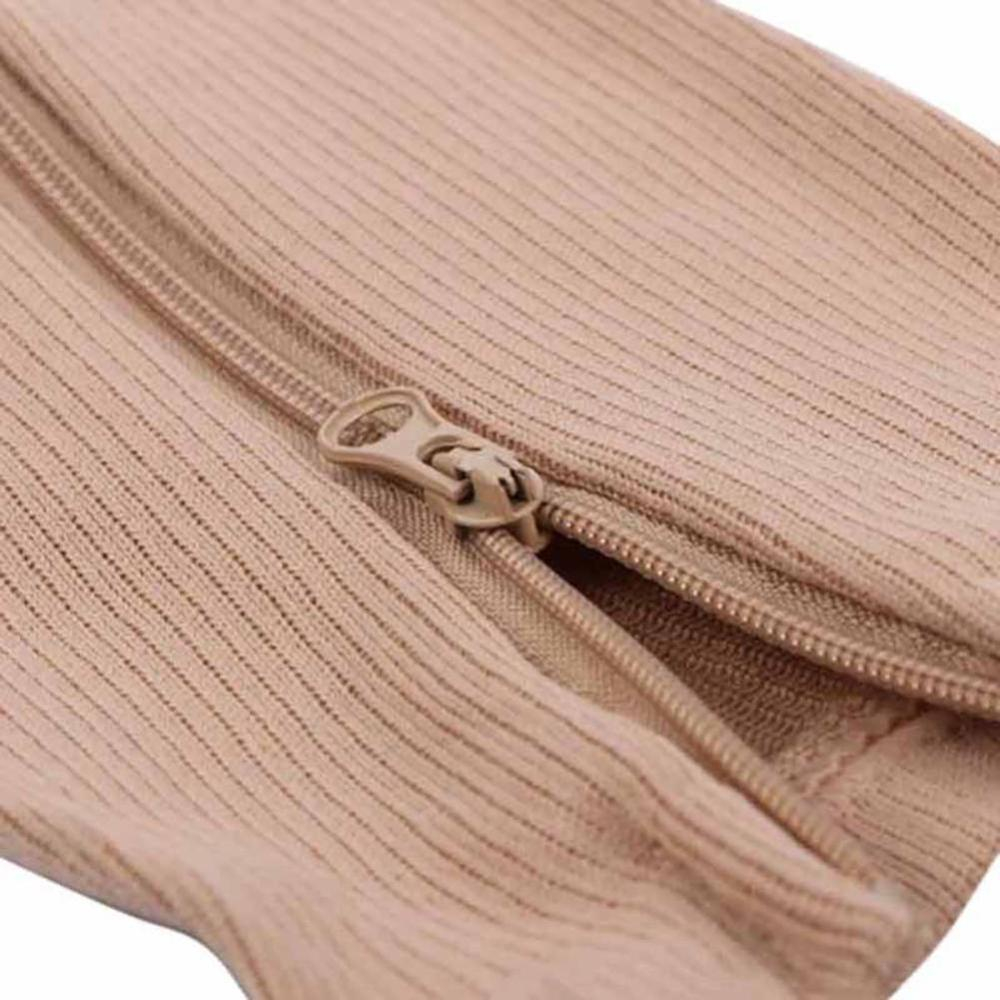 Par Meia Média Compressão Varizes Pernas Cansadas Inchaço Dores 3/4 Zíper 20-30 Mmhg Compressão Unissex