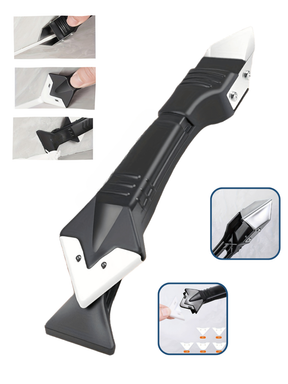 Espátula Para Aplicar e Raspar Rejunte Aplicação Silicone Plástico Raspador Remover Silicone Velho Multiuso 3 em 1 Parede Argamassa Insulfilm Epóxi Ferramenta de Limpeza e Acabamento Piso Massa Calafetagem Remove Rebarba Lâmina de Aço Inoxidável 50mm