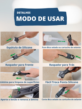 Espátula Para Aplicar e Raspar Rejunte Aplicação Silicone Plástico Raspador Remover Silicone Velho Multiuso 3 em 1 Parede Argamassa Insulfilm Epóxi Ferramenta de Limpeza e Acabamento Piso Massa Calafetagem Remove Rebarba Lâmina de Aço Inoxidável 50mm