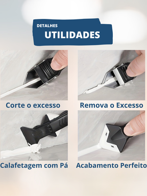 Espátula Para Aplicar e Raspar Rejunte Aplicação Silicone Plástico Raspador Remover Silicone Velho Multiuso 3 em 1 Parede Argamassa Insulfilm Epóxi Ferramenta de Limpeza e Acabamento Piso Massa Calafetagem Remove Rebarba Lâmina de Aço Inoxidável 50mm