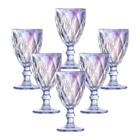 Jogo de 6 Taças de Vidro Diamond Transparente 330ml