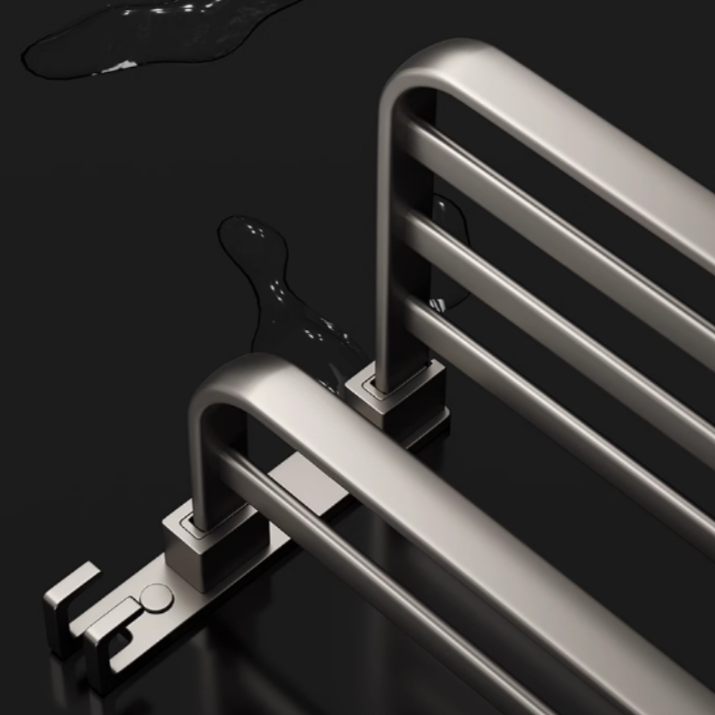 Porta Toalha Suporte Toalheiro Banheiro Duplo Aço Inox Premium Retratil 90° Sem adesivos, precisa fazer furos