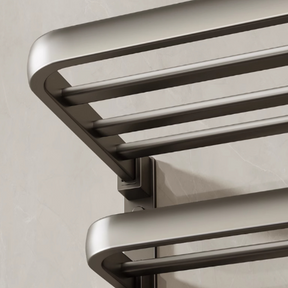 Porta Toalha Suporte Toalheiro Banheiro Duplo Aço Inox Premium Retratil 90° Sem adesivos, precisa fazer furos