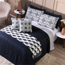 Kit Cobre Leito Leve & Chic com Franja Decorativa 2,60m x 2,50m