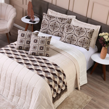 Kit Cobre Leito Leve & Chic com Franja Decorativa 2,60m x 2,50m