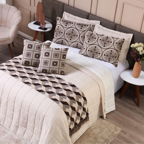 Kit Cobre Leito Leve & Chic com Franja Decorativa 2,60m x 2,50m