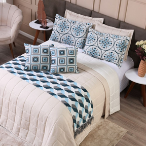 Kit Cobre Leito Leve & Chic com Franja Decorativa 2,60m x 2,50m