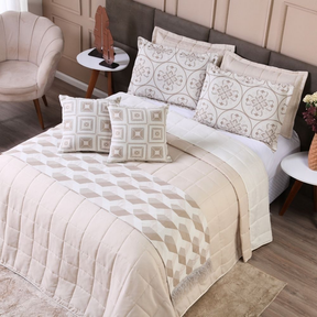 Kit Cobre Leito Leve & Chic com Franja Decorativa 2,60m x 2,50m