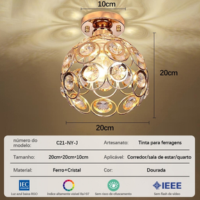 Luminária De Teto Cristal Simplicidade Moderna