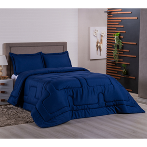 Kit Edredom Dupla Face 3 Peças Micropercal 400 Fios Cama Queen e King Toque Extra Macio