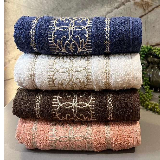 Kit 4 Toalhas de Rosto Luxo Premium Grossa e Bordada 100% Algodão