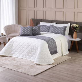 Kit Cobre Leito Leve & Chic com Franja Decorativa 2,60m x 2,50m