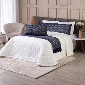 Kit Cobre Leito Leve & Chic com Franja Decorativa 2,60m x 2,50m