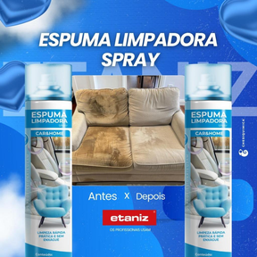 Limpa Tênis Espuma Mágica Limpadora á Seco Spray para Carro e Casa 400ml - Etaniz