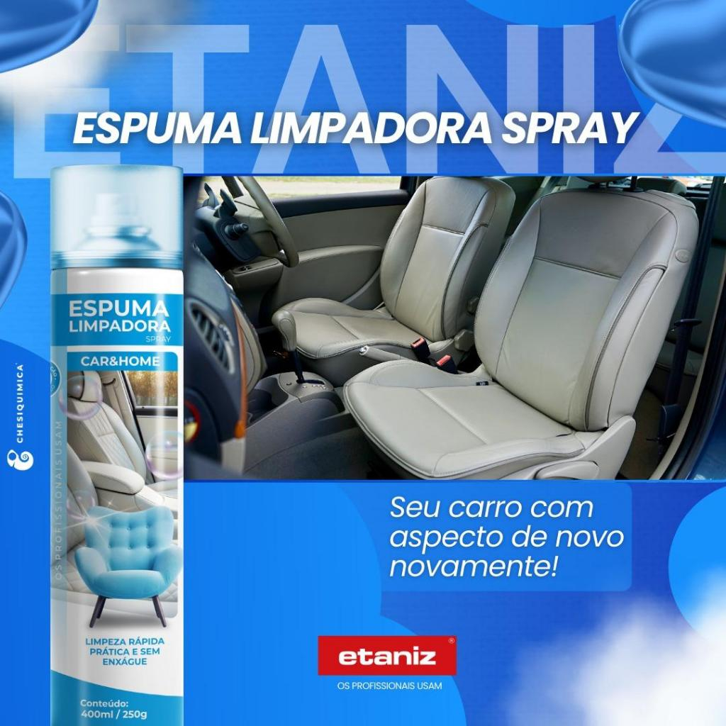 Limpa Tênis Espuma Mágica Limpadora á Seco Spray para Carro e Casa 400ml - Etaniz