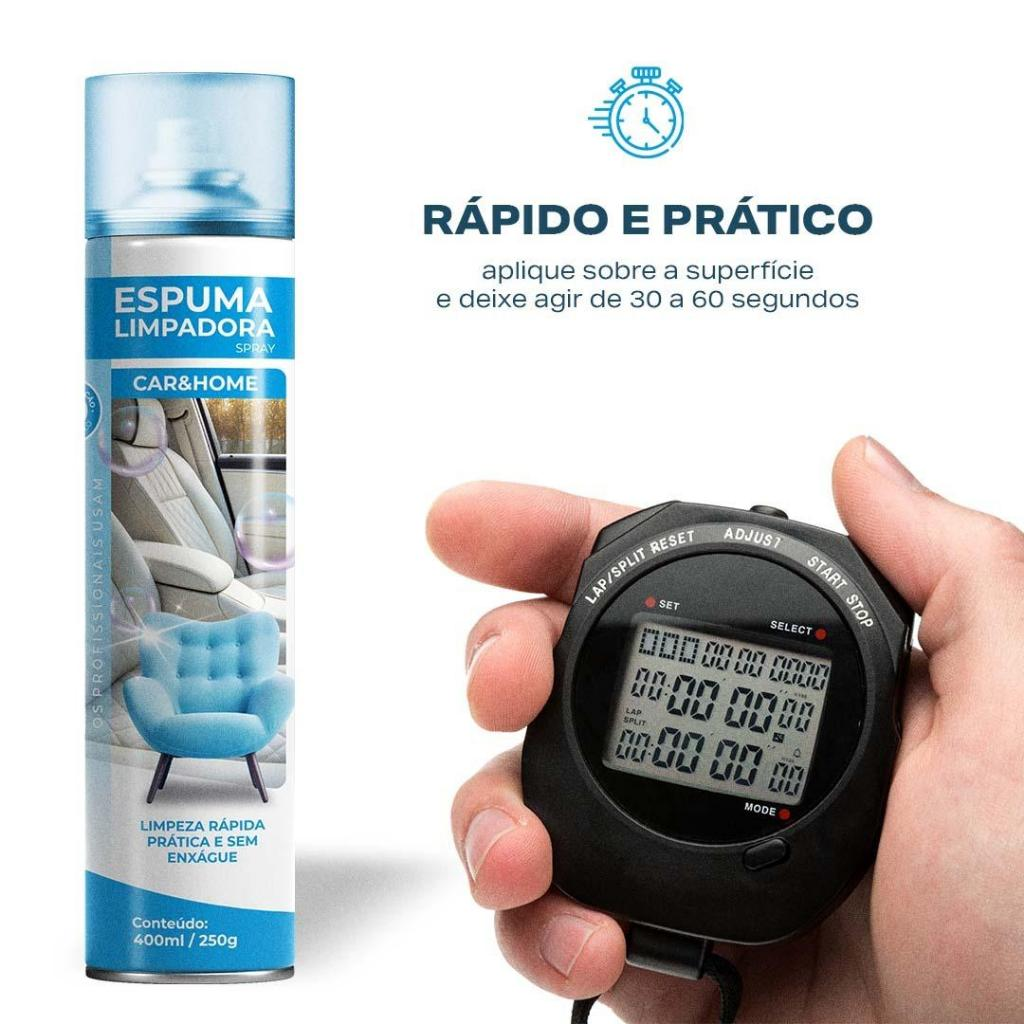 Limpa Tênis Espuma Mágica Limpadora á Seco Spray para Carro e Casa 400ml - Etaniz