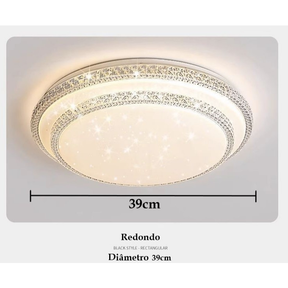 Plafon 2 Andar Céu Estrelado Lustre Estrela Brilho Plástico 3 Cores Multicor 24W