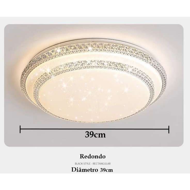 Plafon 2 Andar Céu Estrelado Lustre Estrela Brilho Plástico 3 Cores Multicor 24W