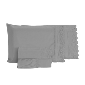 Jogo de Lençol Cama 4 peças Bordado Inglês Com Detalhes Luxo 300 Fios