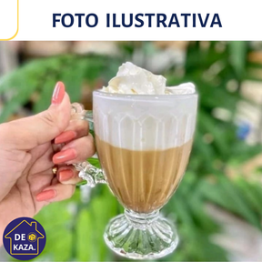 Jogo de Xícaras Caneca Cristal Vidro 190ml Transparente e Âmbar Para Capuccino Chá Café
