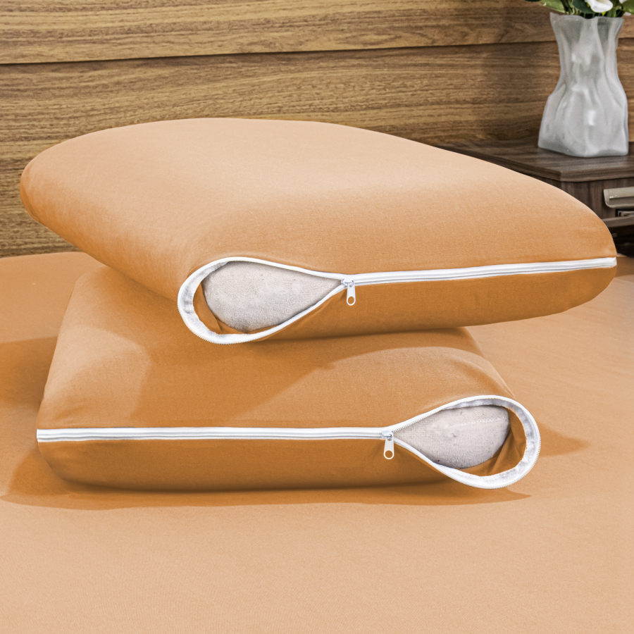 4 Capas Protetoras de Travesseiro Malha Gel Fronha 50cm x 70cm com Zíper - ConfortZip
