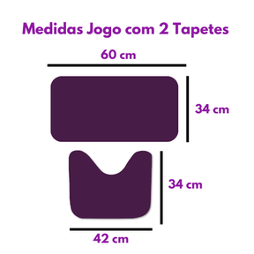 Jogo de 2 Tapetes para Banheiro Decorativos Exclusivo Natalino Antiderrapante Noel e Amigos