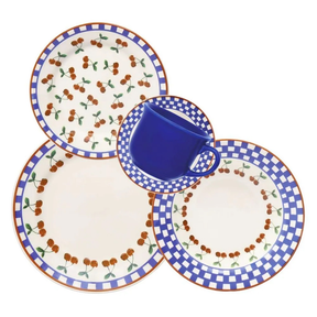 Aparelho de Jantar Chá 20 peças Donna Jardim de Cerejas