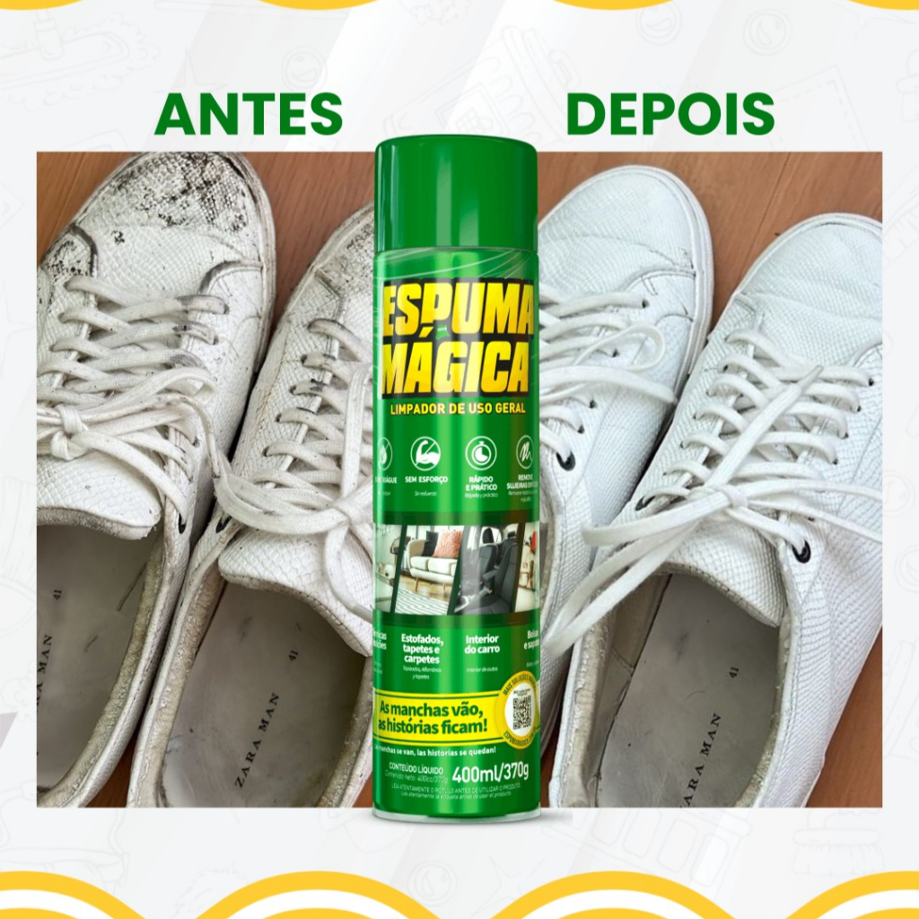 Espuma Mágica Limpador Multiuso a seco Limpa Estofados Tenis Fogão Box Airfryer Spray