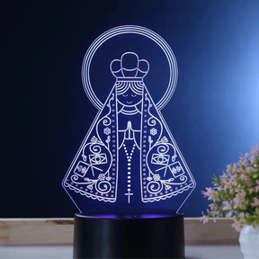 Luminária Abajur 3D Led Acrílico De Mesa Criativo Tomada 3 Cores Branco e Preto 110/220v