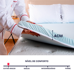 Pillow Top Queen Espuma Da Nasa Viscoelástico Extra Conforto Maciez 4cm - BF Colchões