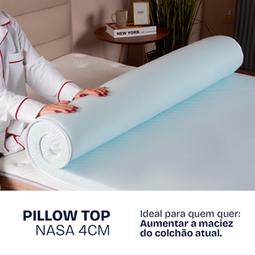 Pillow Top Queen Espuma Da Nasa Viscoelástico Extra Conforto Maciez 4cm - BF Colchões