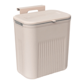 Lixeira Suspensa Com Tampa 9 Litros Suporte De Adesivos E Alça De Pentura Para Cozinha E Banheiro