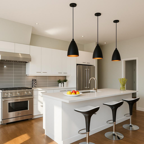 Kit 3 Luminárias Modernas Pendentes Sala Jantar De Teto Preta