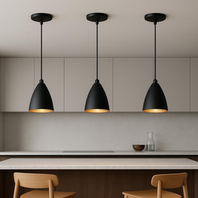 Kit 3 Luminárias Modernas Pendentes Sala Jantar De Teto Preta