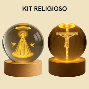 KIT 2 Luminárias de Mesa para Quarto Abajur Cabeceira Decorativo Nossa Senhora Aparecida Jesus 3D